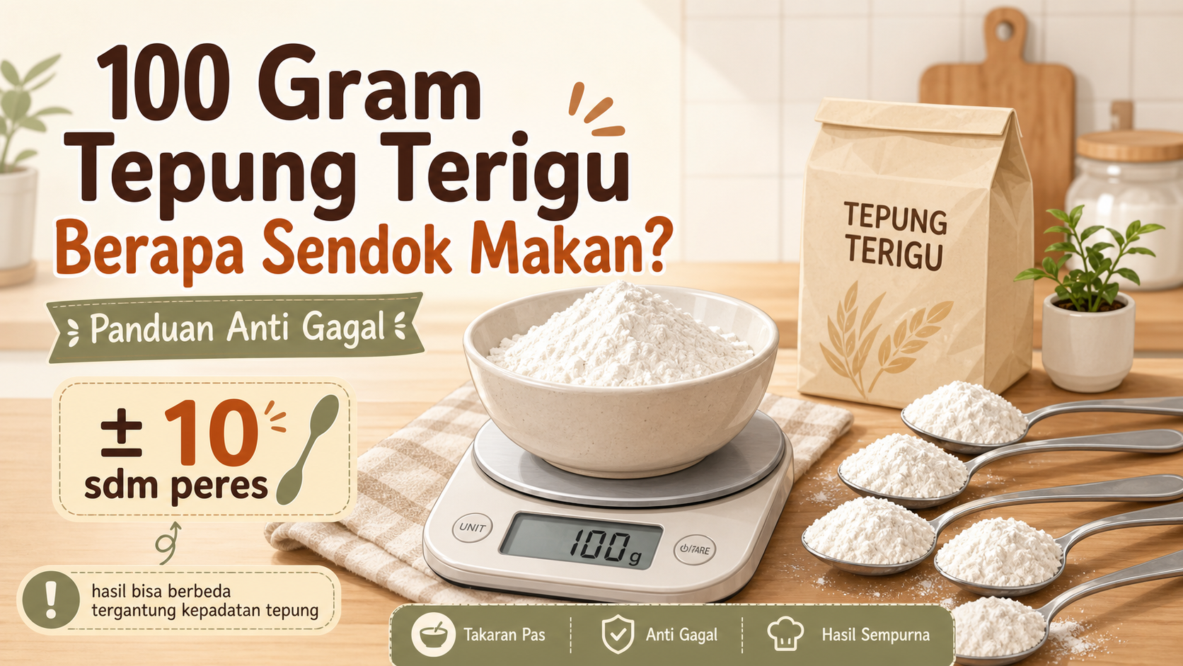 100 Gram Tepung Terigu Berapa Sendok Makan? Panduan Anti Gagal - tepung