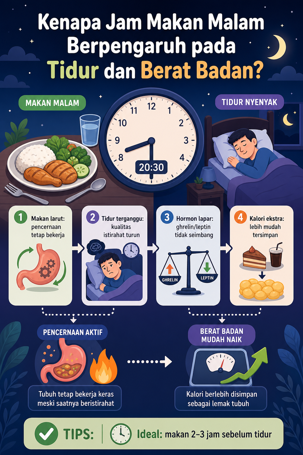 Kenapa Jam Makan Malam Berpengaruh pada Tidur dan Berat Badan? - makan