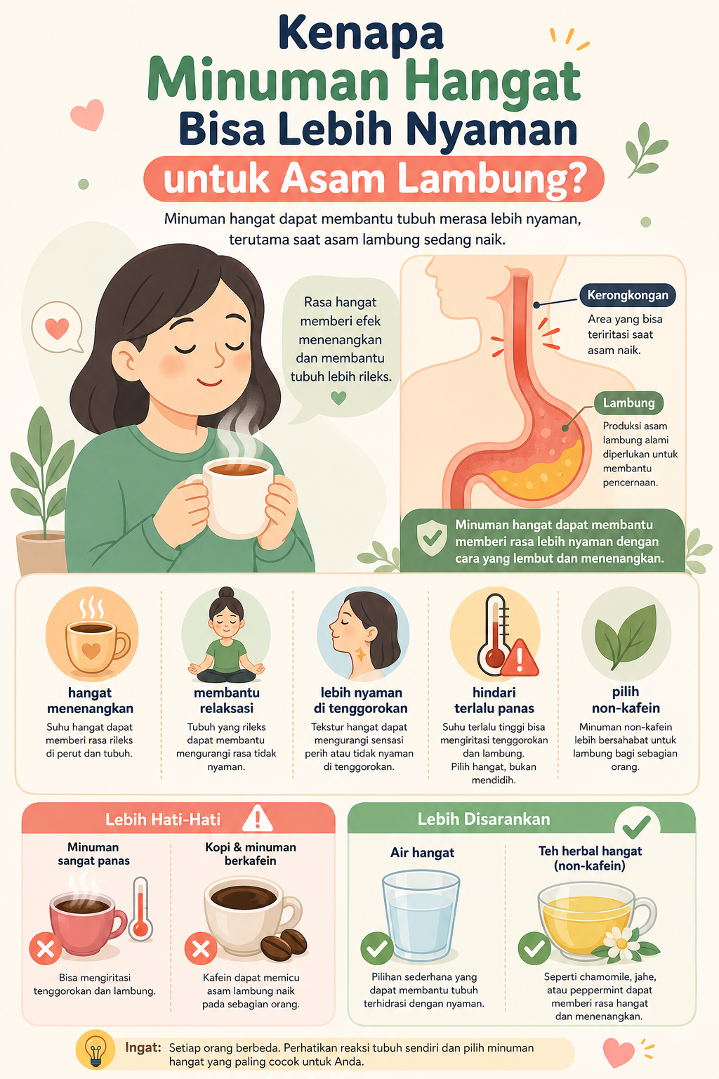 Kenapa Minuman Hangat Bisa Lebih Nyaman untuk Asam Lambung? - lambung