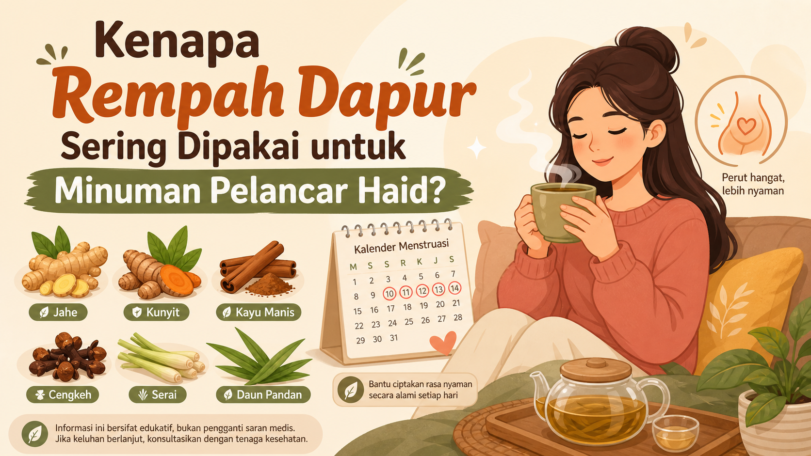 Kenapa Rempah Dapur Sering Dipakai untuk Minuman Pelancar Haid? - haid