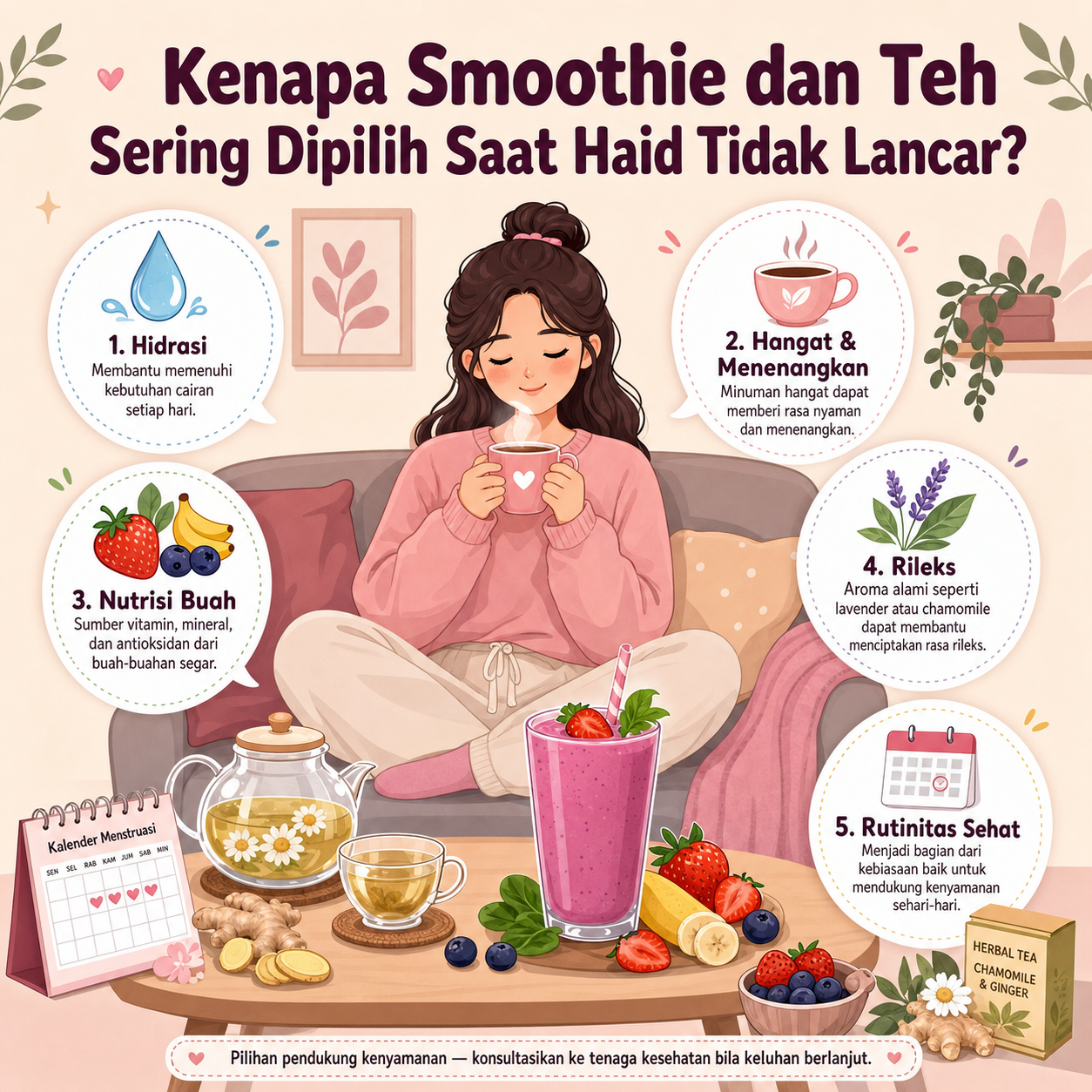 Kenapa Smoothie dan Teh Sering Dipilih Saat Haid Tidak Lancar? - haid