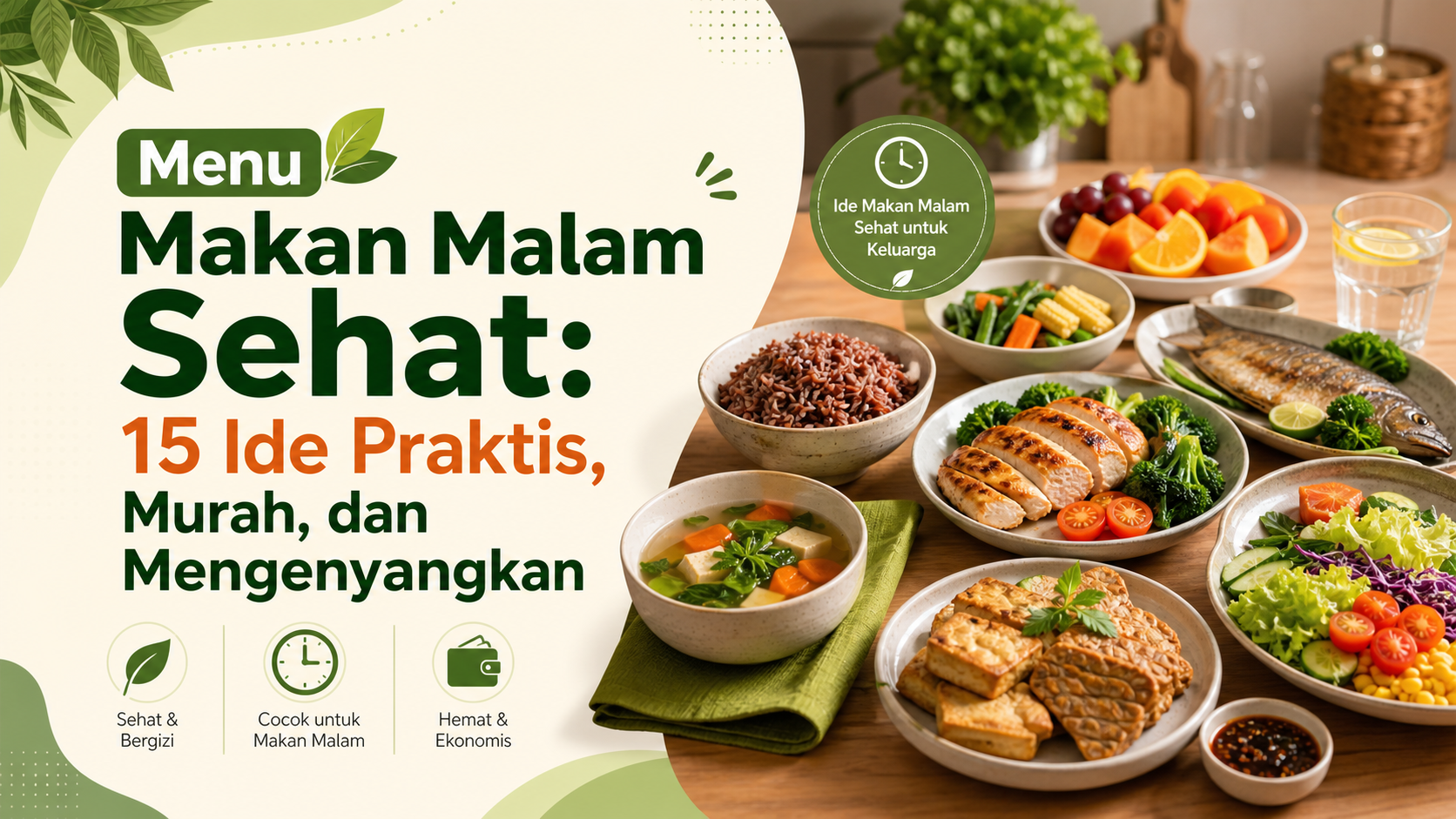 makan - Menu Makan Malam Sehat: 15 Ide Praktis, Murah, dan Mengenyangkan
