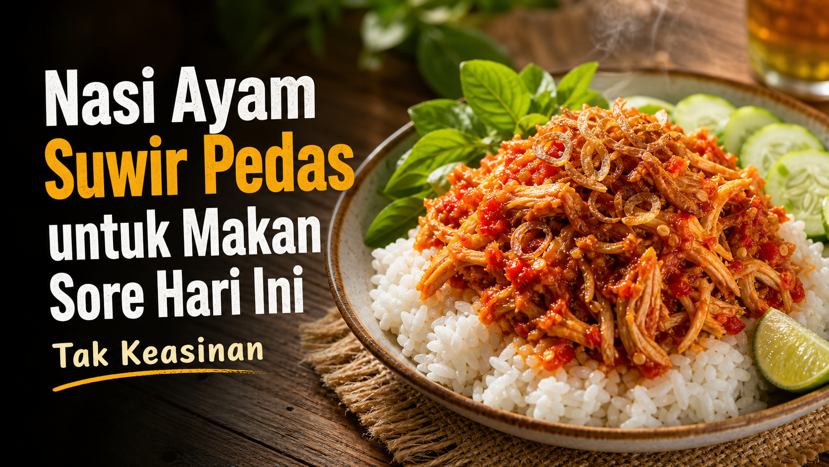 nasi - Nasi Ayam Suwir Pedas untuk Makan Sore Hari Ini, Tak Keasinan