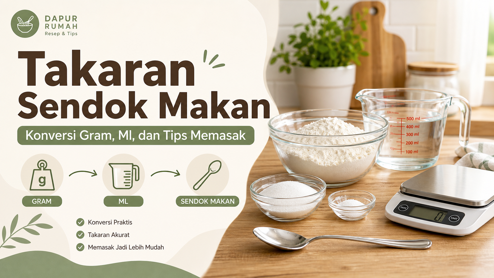 sendok - Takaran Sendok Makan: Konversi Gram, Ml, dan Tips Memasak