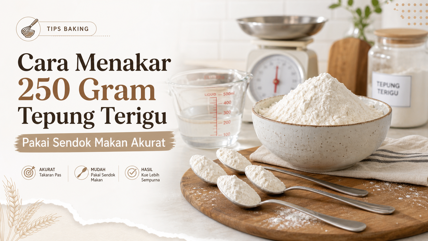 tepung - Cara Menakar 250 Gram Tepung Terigu Pakai Sendok Makan Akurat