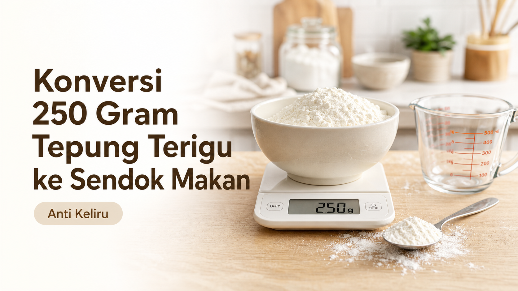 tepung - Konversi 250 Gram Tepung Terigu ke Sendok Makan, Anti Keliru