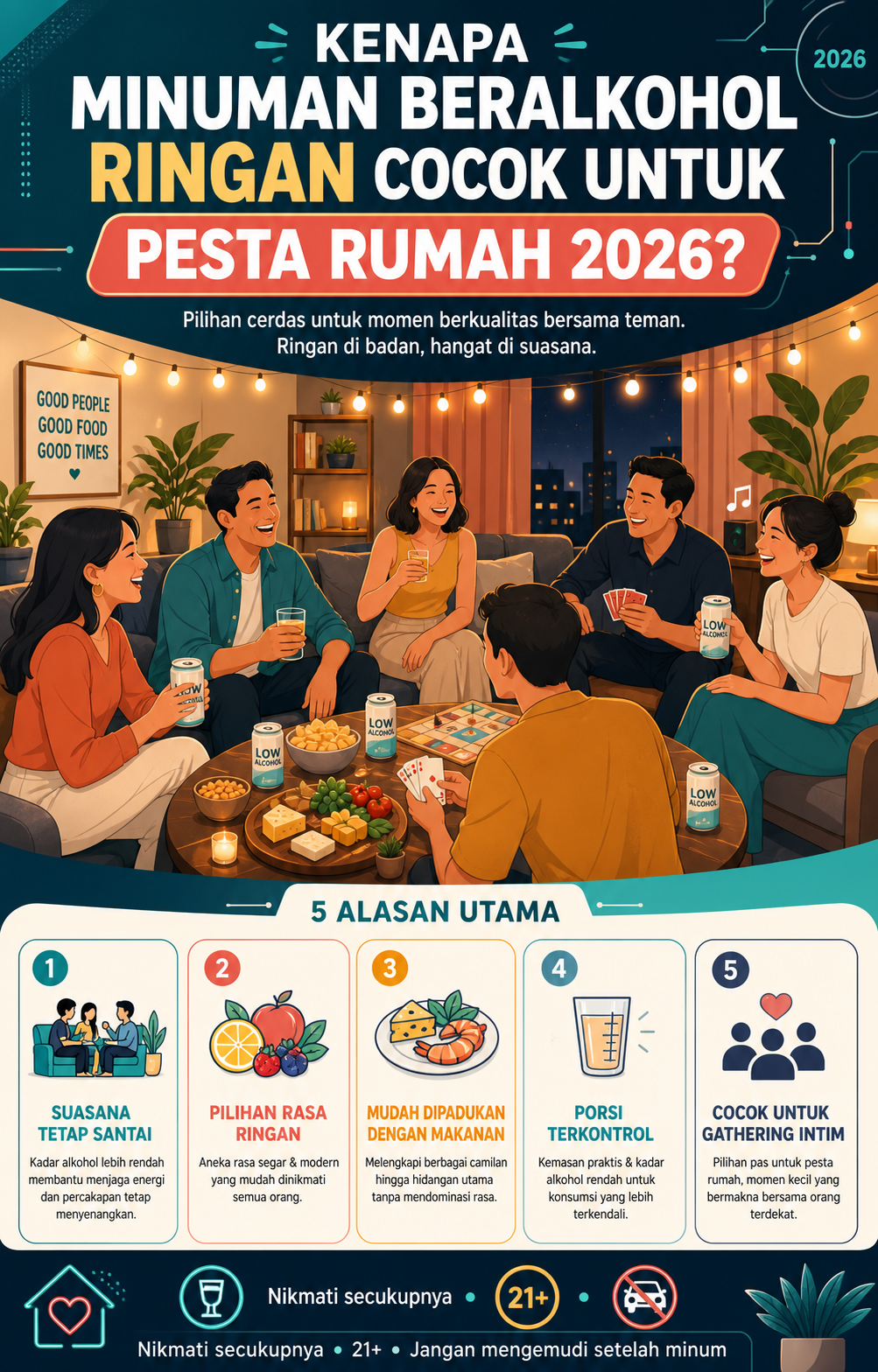 Kenapa Minuman Beralkohol Ringan Cocok untuk Pesta Rumah 2026? - alkohol