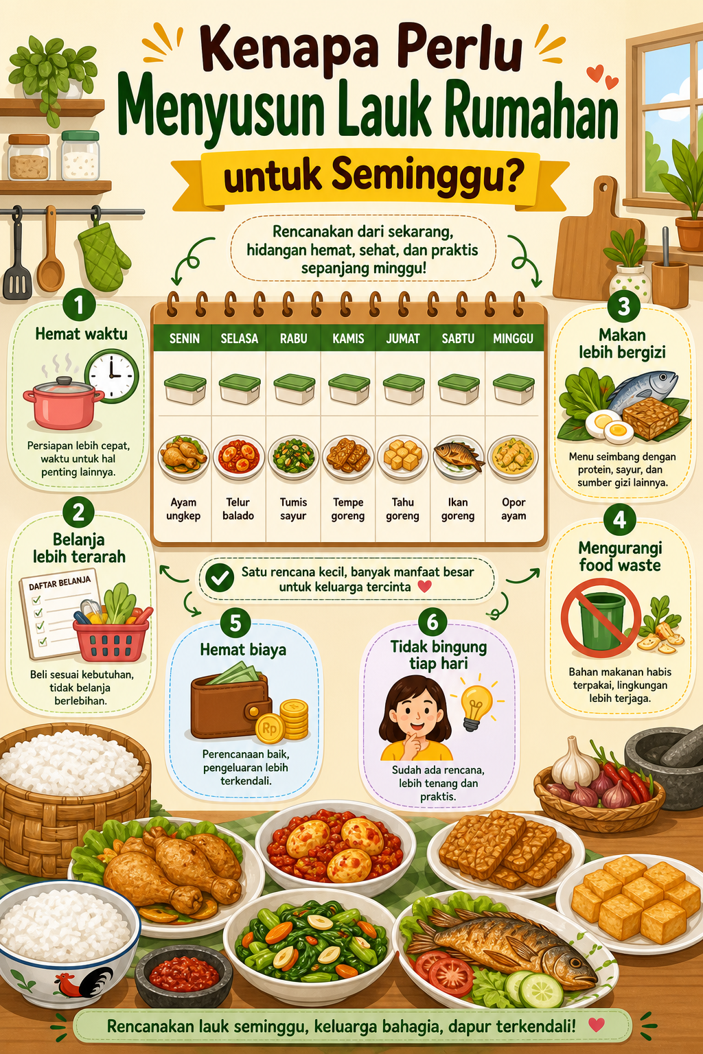 Kenapa Perlu Menyusun Lauk Rumahan untuk Seminggu? - lauk