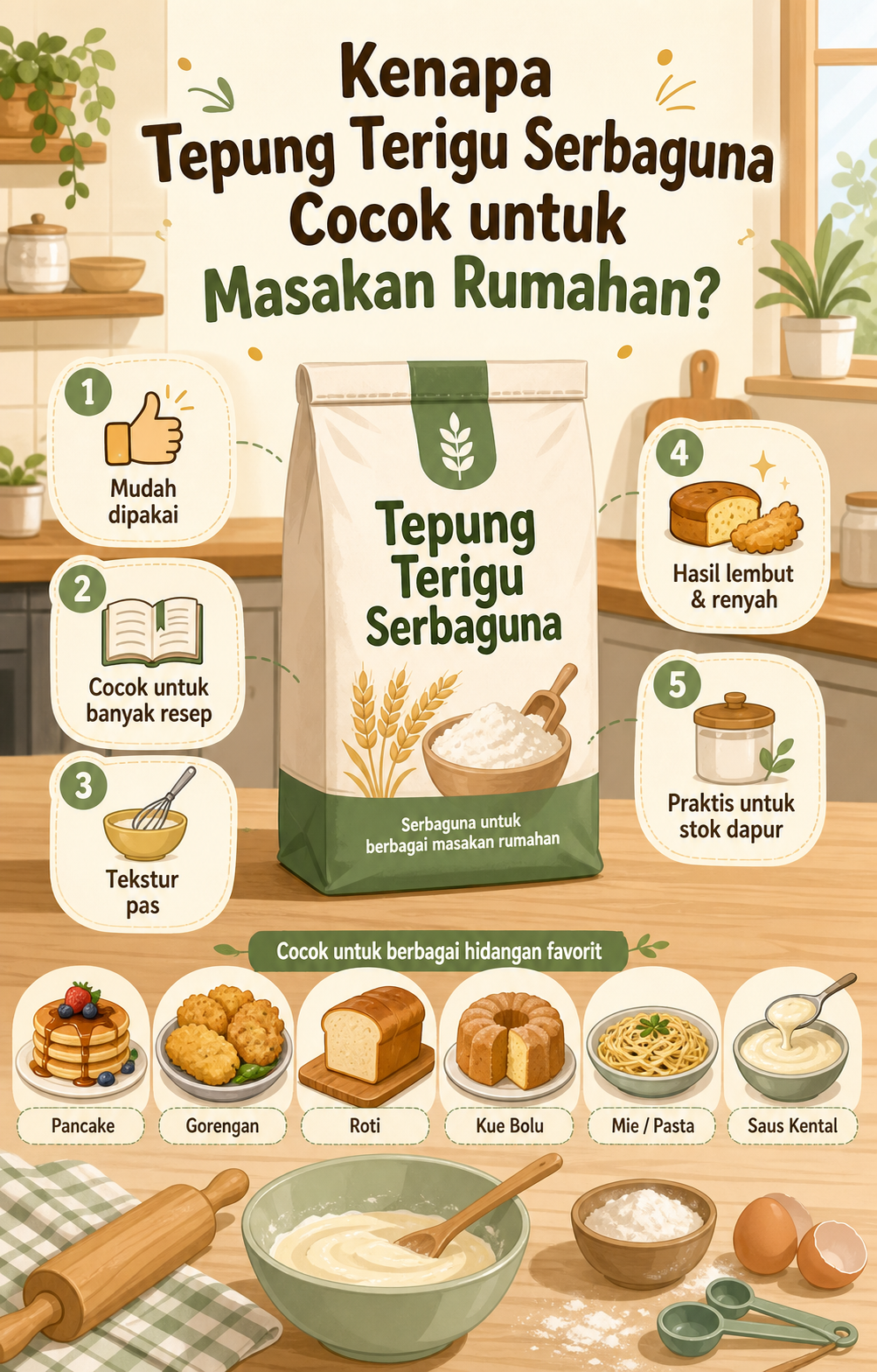 Kenapa Tepung Terigu Serbaguna Cocok untuk Masakan Rumahan? - terigu