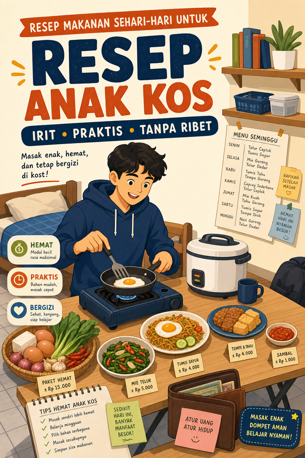 Resep Makanan Sehari-hari untuk Anak Kos, Irit Tanpa Ribet di Kost - makanan