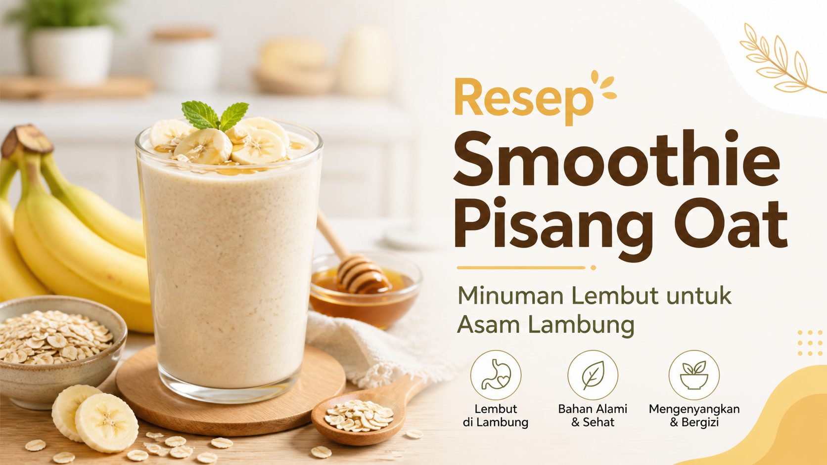 smoothie - Resep Smoothie Pisang Oat, Minuman untuk Asam Lambung Lembut