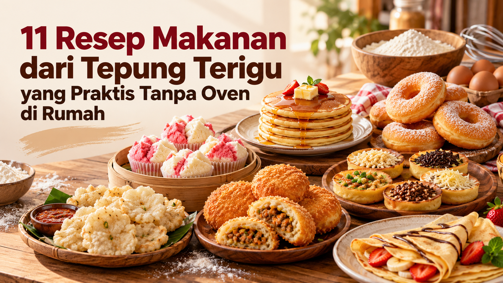terigu - 11 Resep Makanan dari Tepung Terigu yang Praktis Tanpa Oven di Rumah